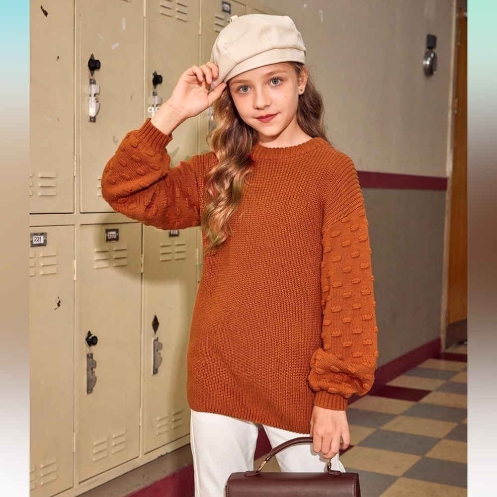 Cozy Knit Kids Sweater in Warm Brown